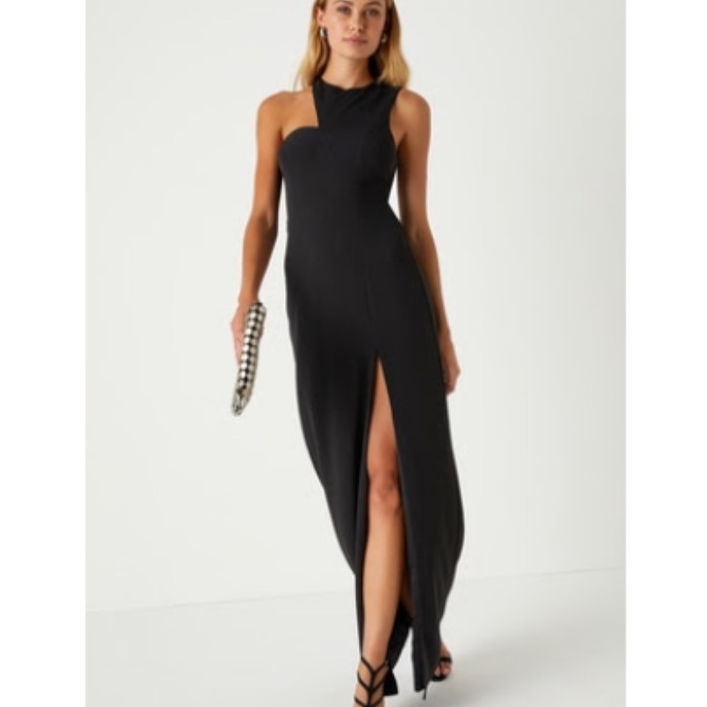 Lulu's Black One Shoulder Dress